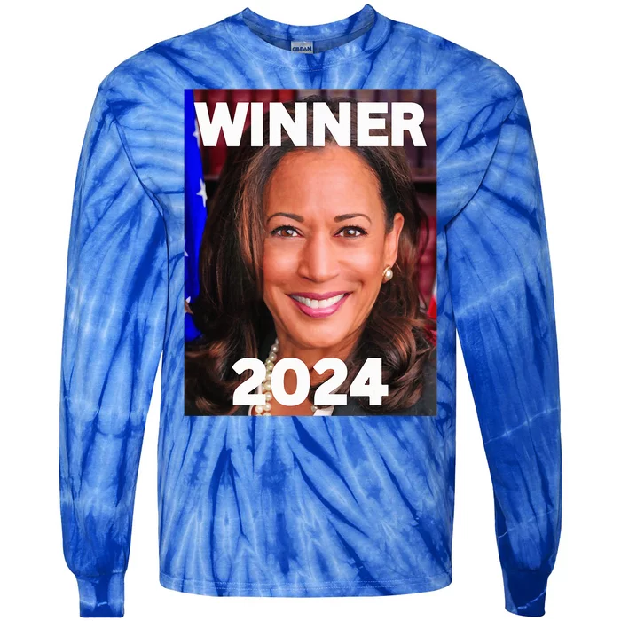 Winner 2024 Madam President Kamala Harris Finish The Job Tie-Dye Long Sleeve Shirt