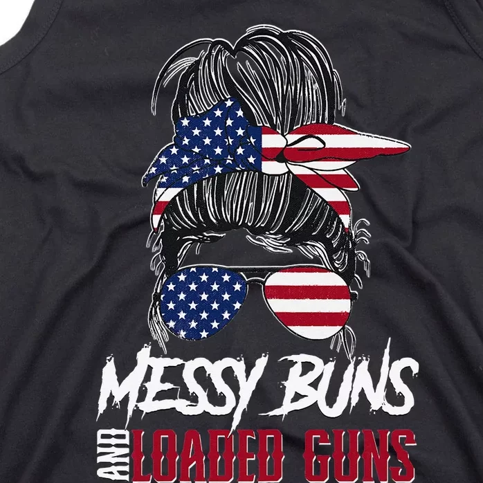 Wo 2A Messy Buns and Loaded Guns Tank Top