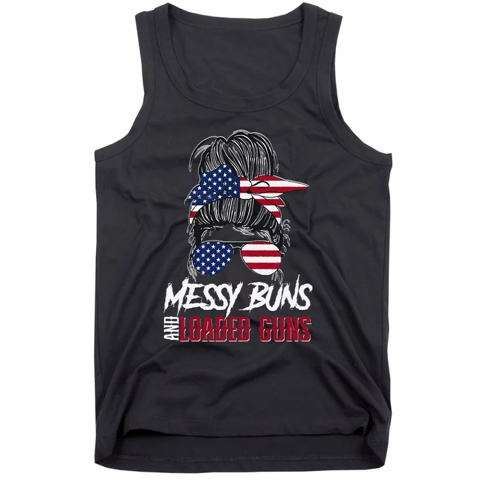 Wo 2A Messy Buns and Loaded Guns Tank Top