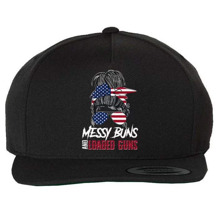 Wo 2A Messy Buns and Loaded Guns Wool Snapback Cap