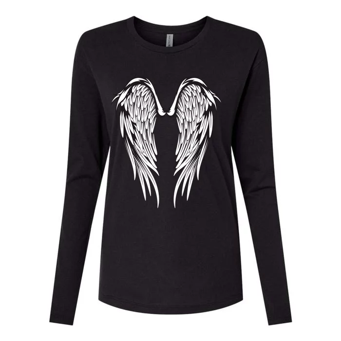 Wings #2 On The Back Side Angel Gift Womens Cotton Relaxed Long Sleeve T-Shirt