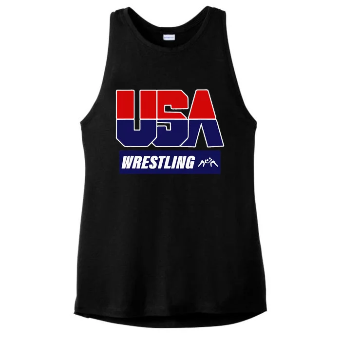 Wrestling 2024 Usa Team Ladies Tri-Blend Wicking Tank