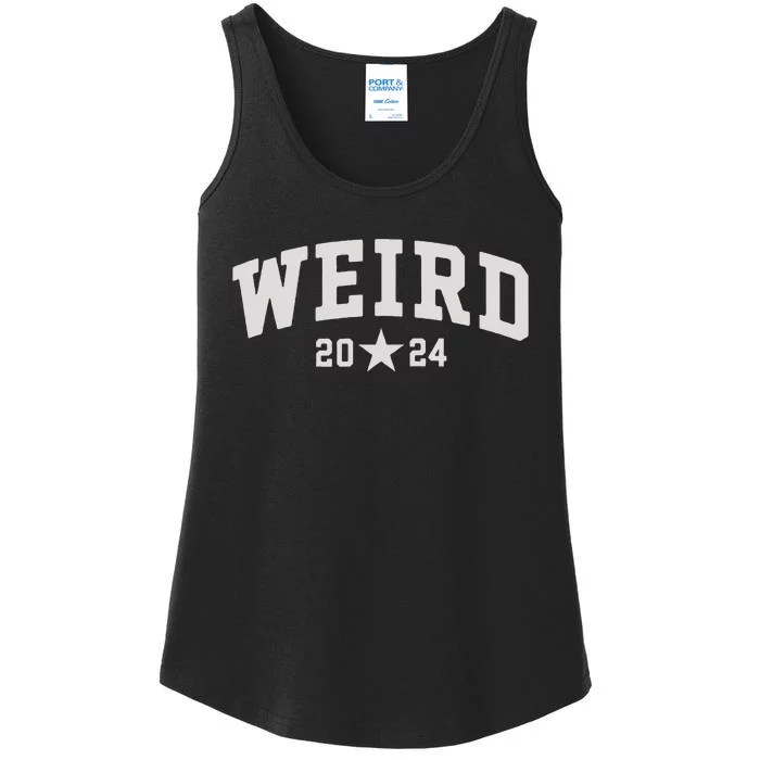 Weird 2024 Vintage Arched Font Trump Vance Weird 2024 Ladies Essential Tank