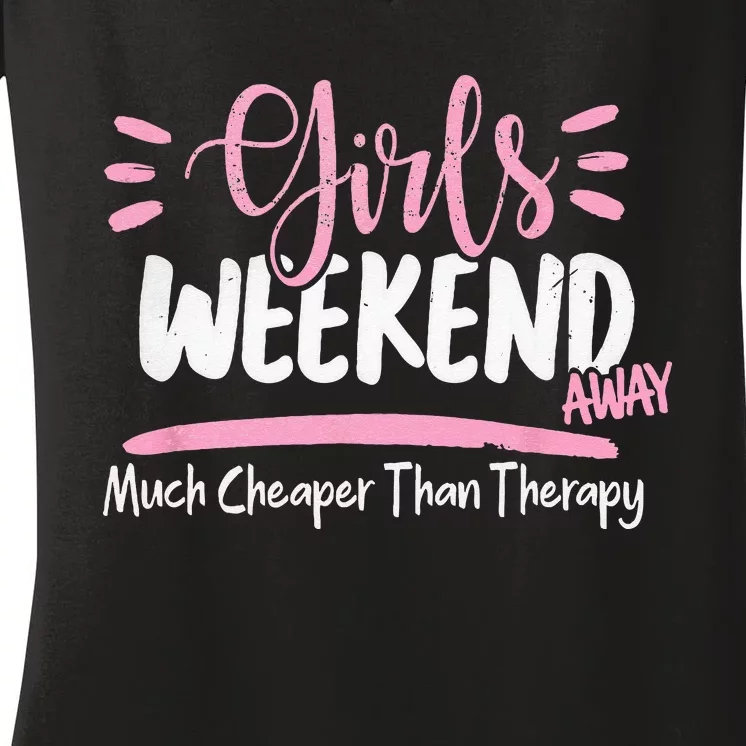 Weekend 2022 Weekend Away Beaches Booze And Besties Women's V-Neck T-Shirt