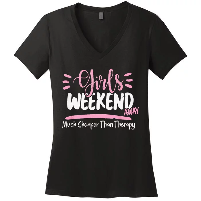 Weekend 2022 Weekend Away Beaches Booze And Besties Women's V-Neck T-Shirt