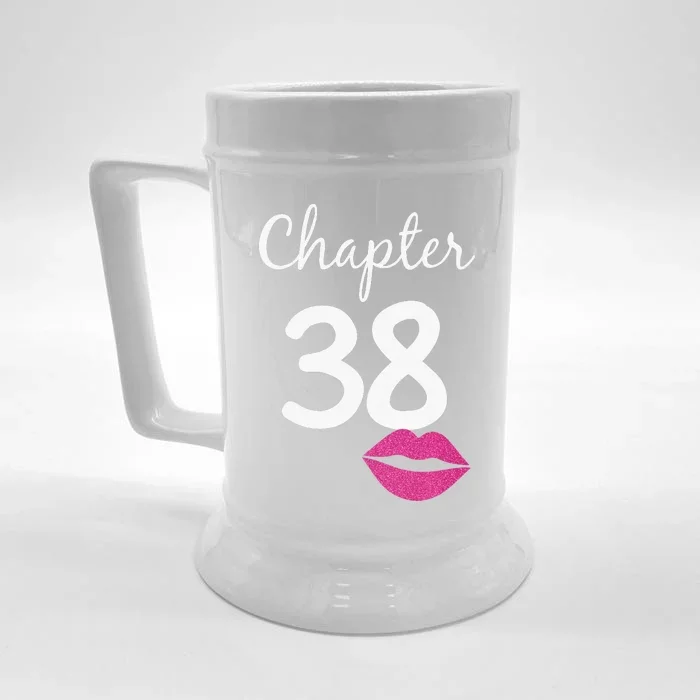 Women 38th Birthday Gift Chapter 38 Years Old 38th Bday Front & Back Beer Stein