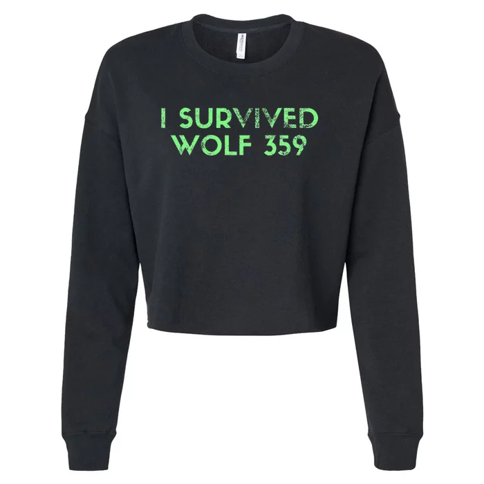 Wolf 359 Survived Funny Science Fiction Space Cropped Pullover Crew