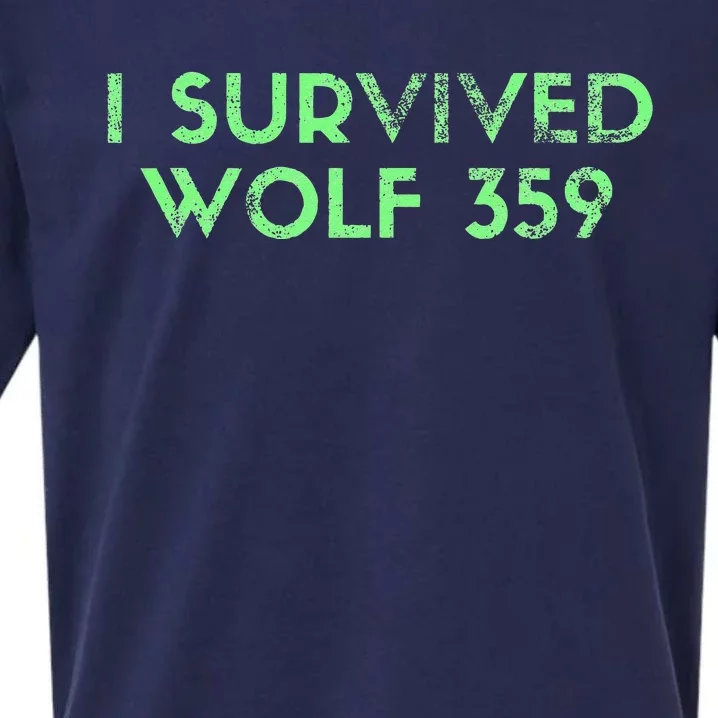 Wolf 359 Survived Funny Science Fiction Space Sueded Cloud Jersey T-Shirt