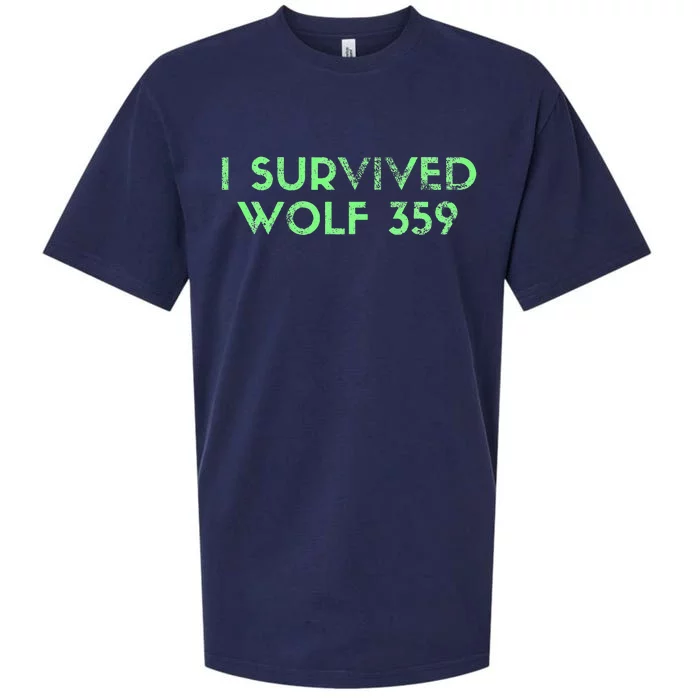 Wolf 359 Survived Funny Science Fiction Space Sueded Cloud Jersey T-Shirt