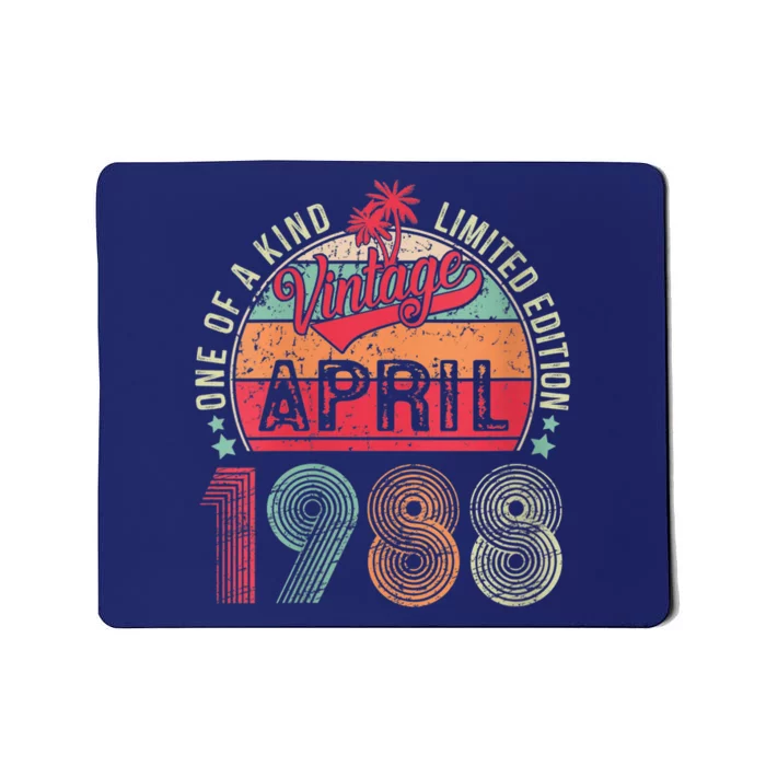 Wo 35 Year Old Gift Vintage April 1988 35th Birthday  Wo Mousepad