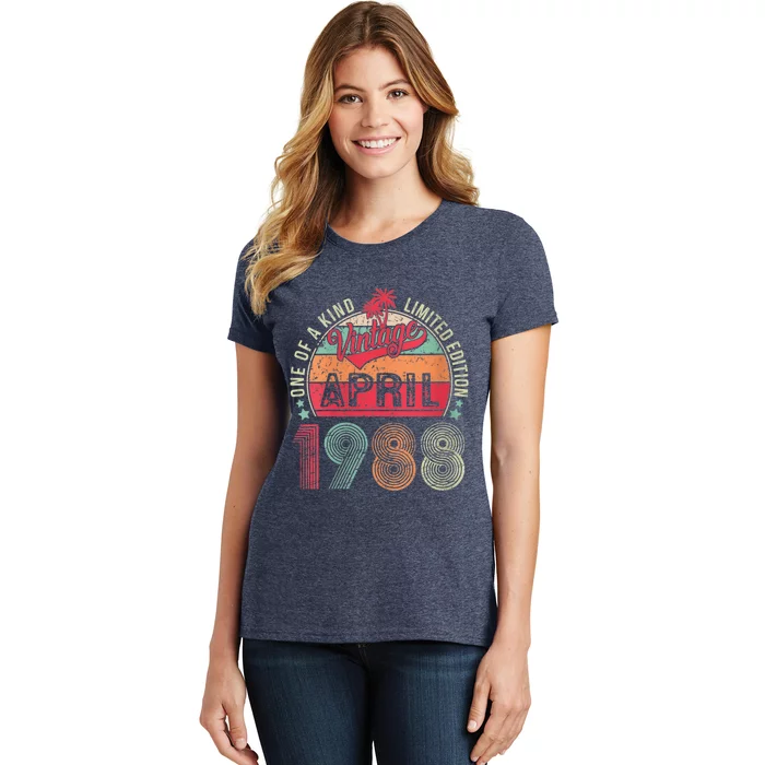 Wo 35 Year Old Gift Vintage April 1988 35th Birthday  Wo Women's T-Shirt