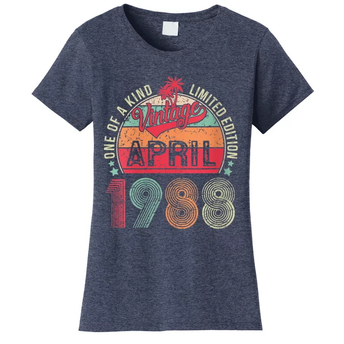 Wo 35 Year Old Gift Vintage April 1988 35th Birthday  Wo Women's T-Shirt