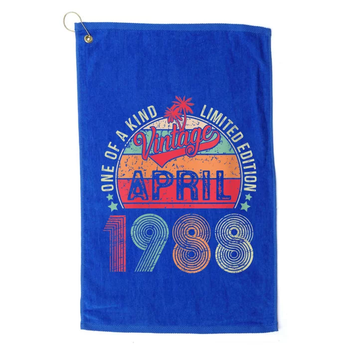 Wo 35 Year Old Gift Vintage April 1988 35th Birthday  Wo Platinum Collection Golf Towel