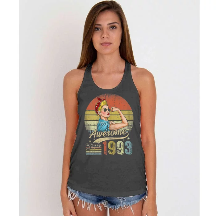 Wom.e.ns 30 Year Old Awesome Since 1993 30th Birthday Gifts Wom.e.n Women's Knotted Racerback Tank