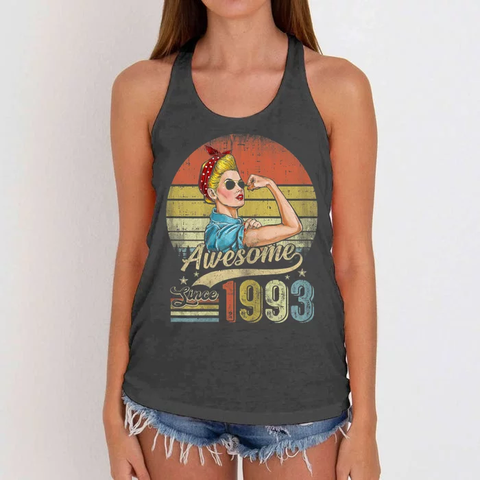 Wom.e.ns 30 Year Old Awesome Since 1993 30th Birthday Gifts Wom.e.n Women's Knotted Racerback Tank