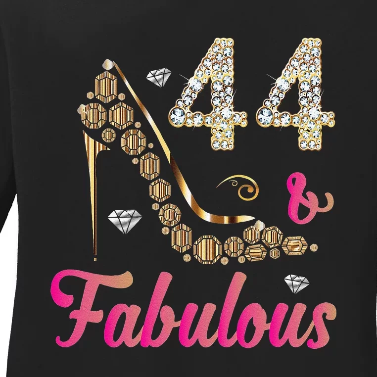 Womens 44 And Fabulous Funny 44th Birthday Cute Gift Beautiful Fun Tank Top Ladies Long Sleeve Shirt