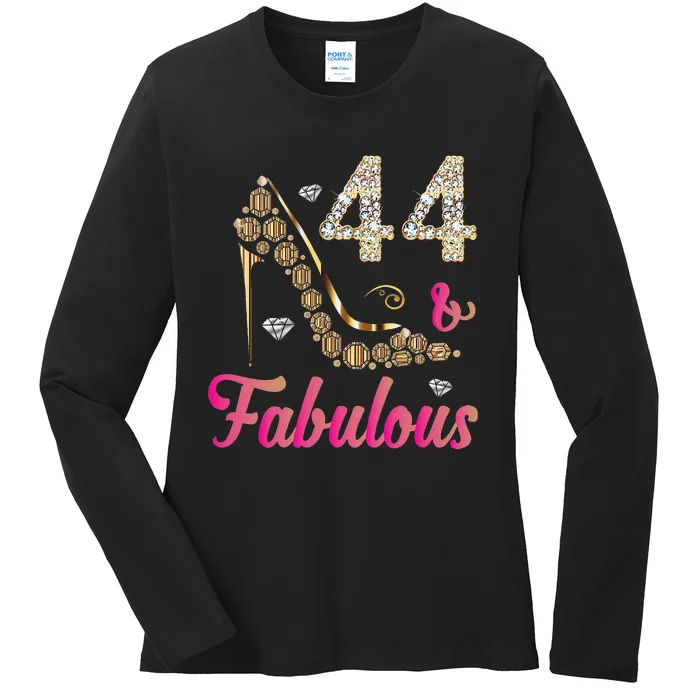 Womens 44 And Fabulous Funny 44th Birthday Cute Gift Beautiful Fun Tank Top Ladies Long Sleeve Shirt