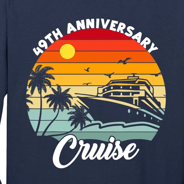 Wedding 49th Anniversary Cruise Trip Husband Wife Couple Tall Long Sleeve T-Shirt