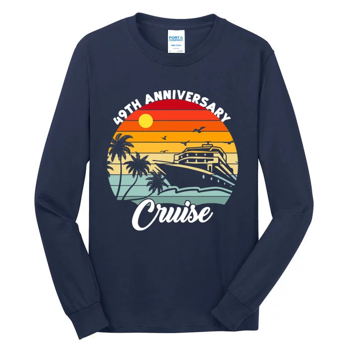 Wedding 49th Anniversary Cruise Trip Husband Wife Couple Tall Long Sleeve T-Shirt