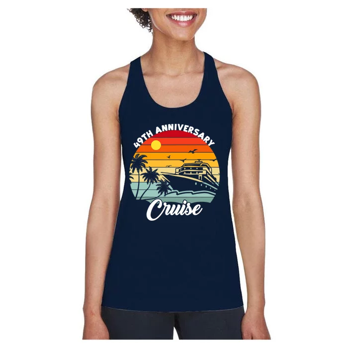 Wedding 49th Anniversary Cruise Trip Husband Wife Couple Women's Racerback Tank