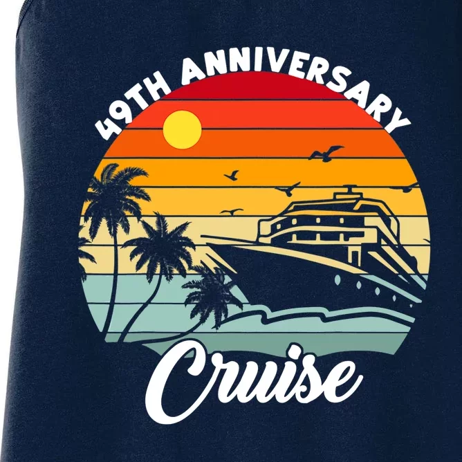 Wedding 49th Anniversary Cruise Trip Husband Wife Couple Women's Racerback Tank