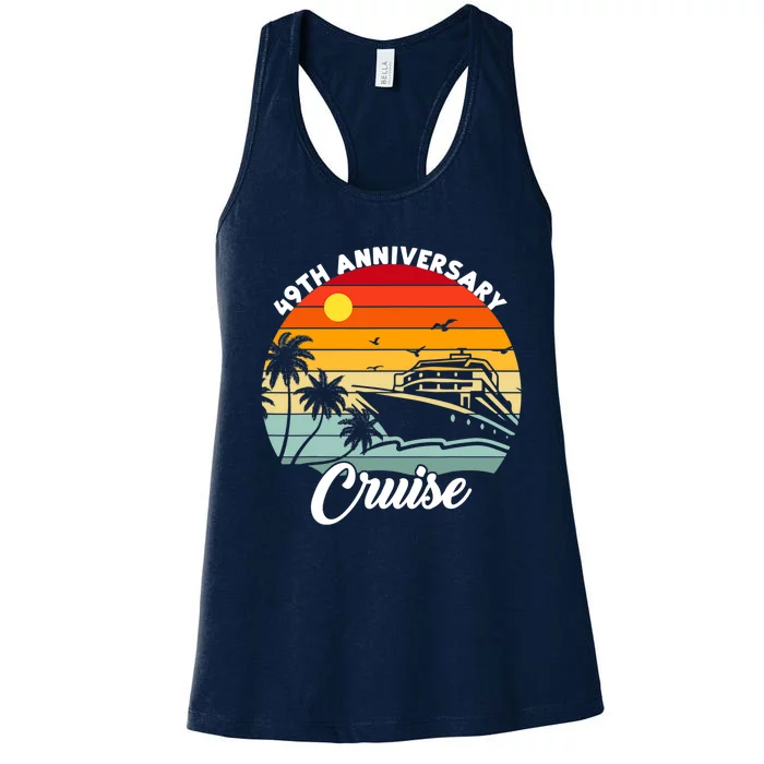 Wedding 49th Anniversary Cruise Trip Husband Wife Couple Women's Racerback Tank