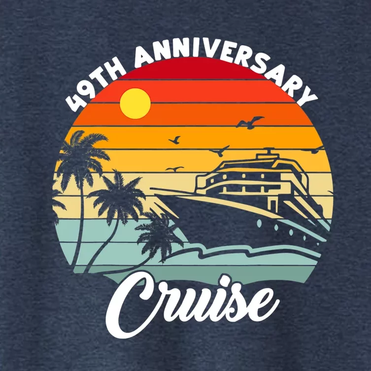 Wedding 49th Anniversary Cruise Trip Husband Wife Couple Women's Crop Top Tee