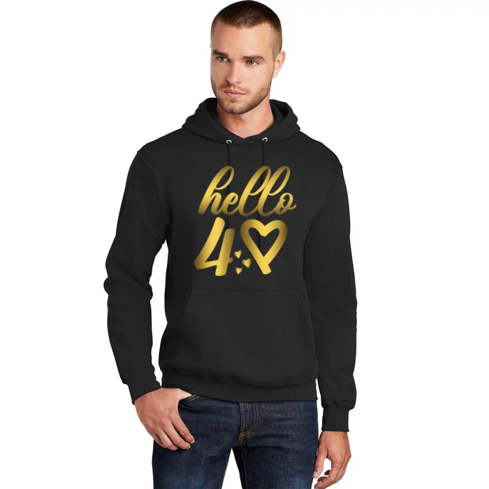 Wom.e.ns 40th Birthday For Wom.e.n Cute Hello 40 Forty Years Old Hoodie