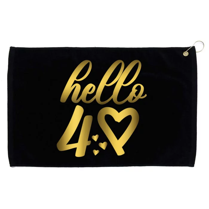 Wom.e.ns 40th Birthday For Wom.e.n Cute Hello 40 Forty Years Old Grommeted Golf Towel