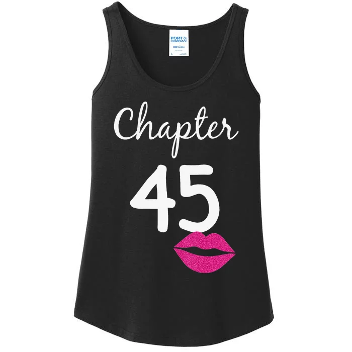 Womens 45th Birthday Gift For Her Chapter 45 Years Old 45th Bday Ladies Essential Tank