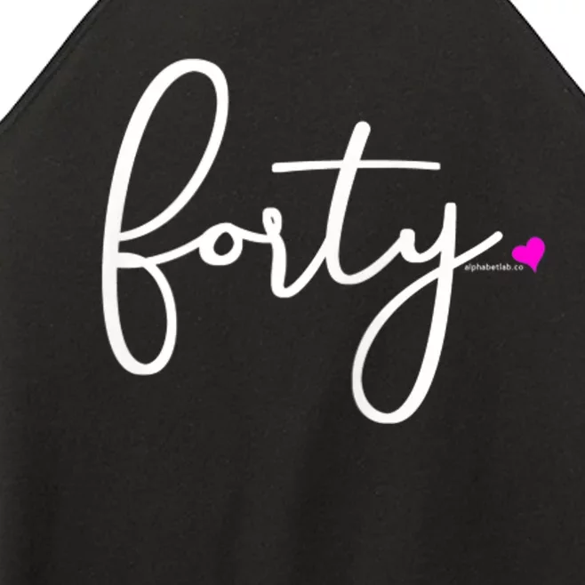 Wom.e.ns 40th Birthday Gift Ideas for Her Wom.e.n  Party Forty Women’s Perfect Tri Rocker Tank