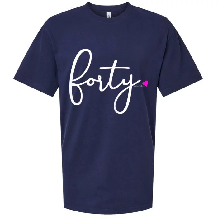 Wom.e.ns 40th Birthday Gift Ideas for Her Wom.e.n  Party Forty Sueded Cloud Jersey T-Shirt