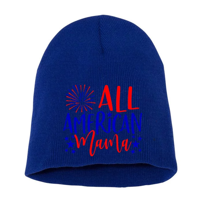 Wo 4th Of July Family Matching All American Mama Gift Short Acrylic Beanie