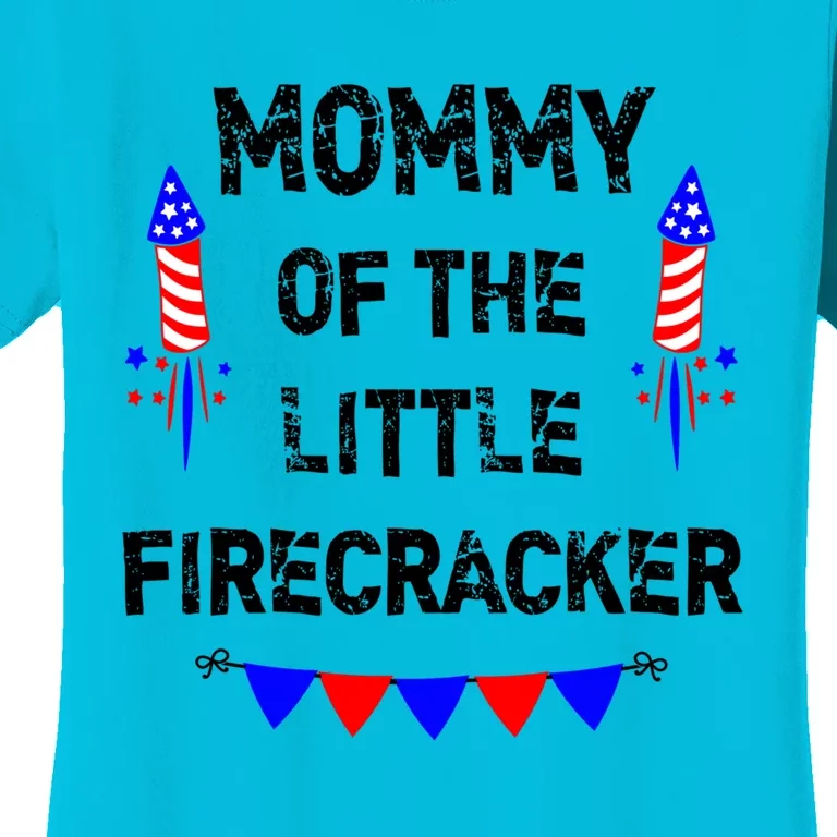 Wos 4th Of July Mom Mommy Of The Little Firecracker Gift Women's T-Shirt