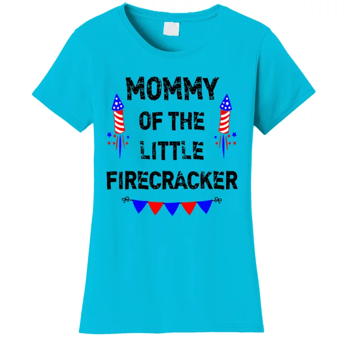 Wos 4th Of July Mom Mommy Of The Little Firecracker Gift Women's T-Shirt