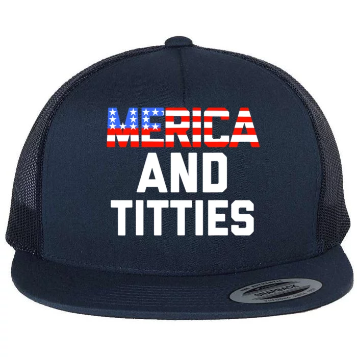 Wo 4th of July Gift- Funny Merica Flat Bill Trucker Hat