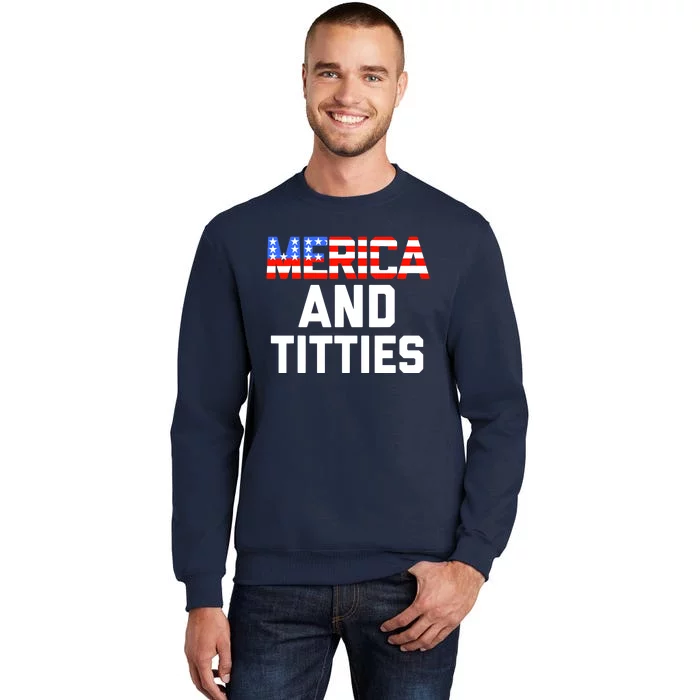 Wo 4th of July Gift- Funny Merica Tall Sweatshirt