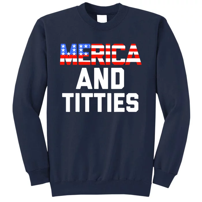 Wo 4th of July Gift- Funny Merica Tall Sweatshirt