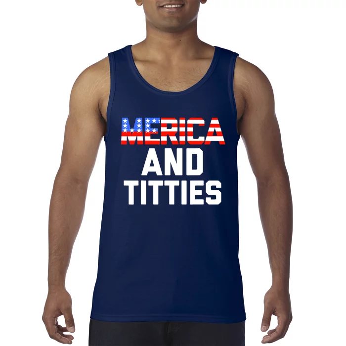 Wo 4th of July Gift- Funny Merica Tank Top