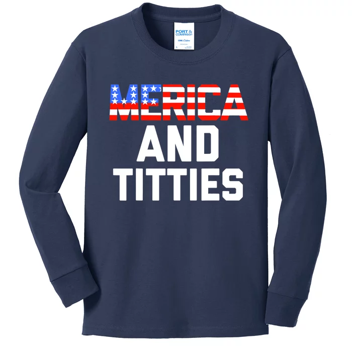 Wo 4th of July Gift- Funny Merica Kids Long Sleeve Shirt