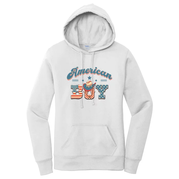 Western 4th Of July American Boy Gift Women's Pullover Hoodie