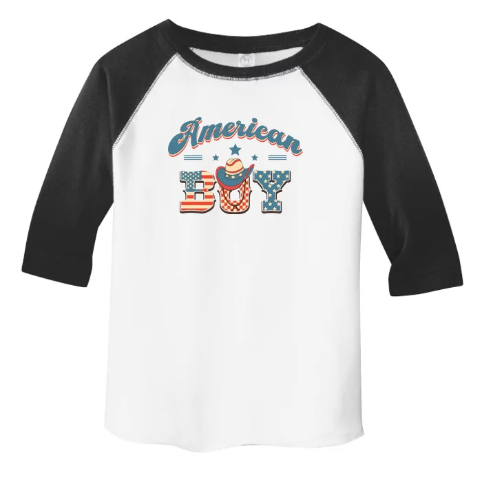 Western 4th Of July American Boy Gift Toddler Fine Jersey T-Shirt