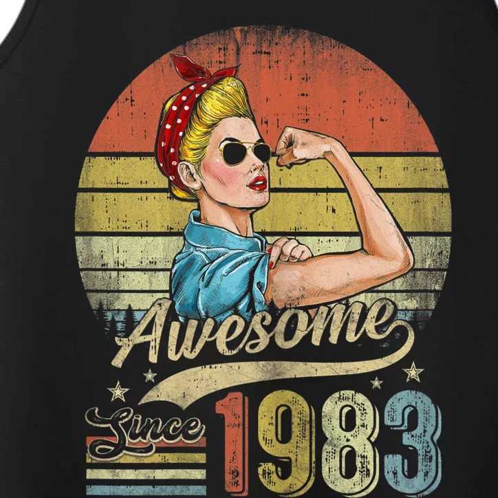 Wo 40 Year Old Awesome Since 1983 40th Birthday Gifts Wo Performance Tank