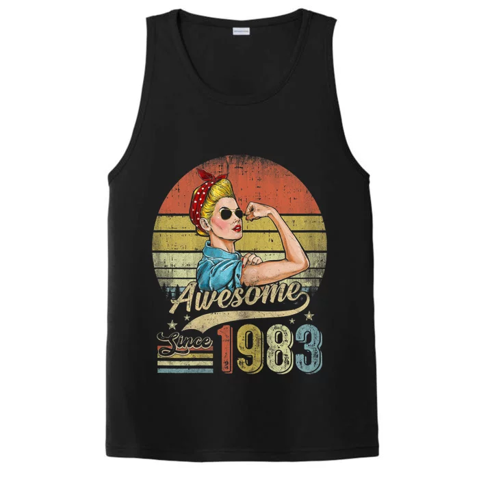 Wo 40 Year Old Awesome Since 1983 40th Birthday Gifts Wo Performance Tank