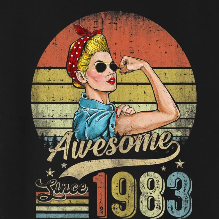 Wo 40 Year Old Awesome Since 1983 40th Birthday Gifts Wo Women's Crop Top Tee