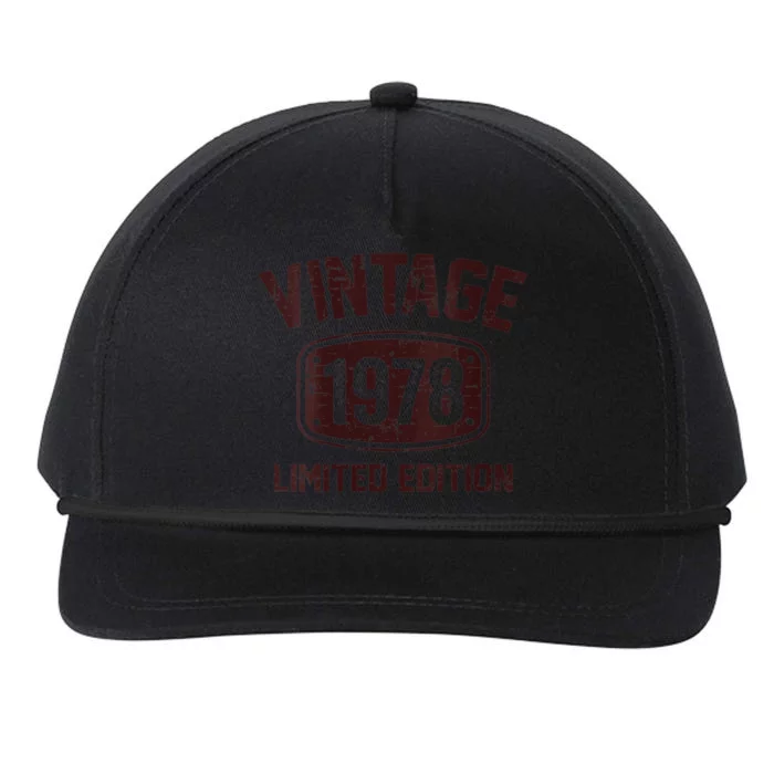 Wo 45 Years Old Vintage 1978 Limited Edition 45th Birthday Snapback Five-Panel Rope Hat