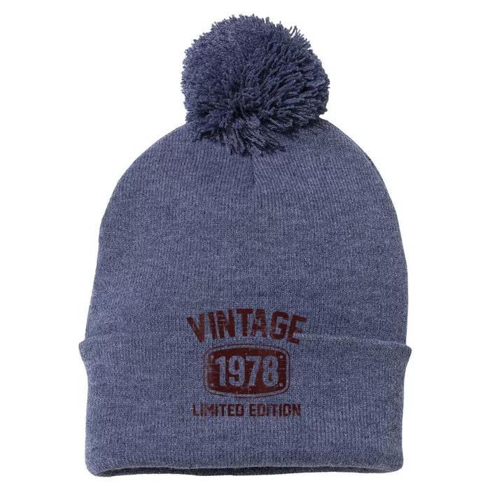 Wo 45 Years Old Vintage 1978 Limited Edition 45th Birthday Pom Pom 12in Knit Beanie