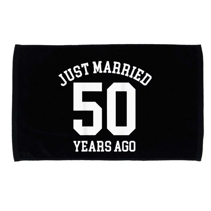 Wedding 50th Anniversary Just Married Football Couple Microfiber Hand Towel