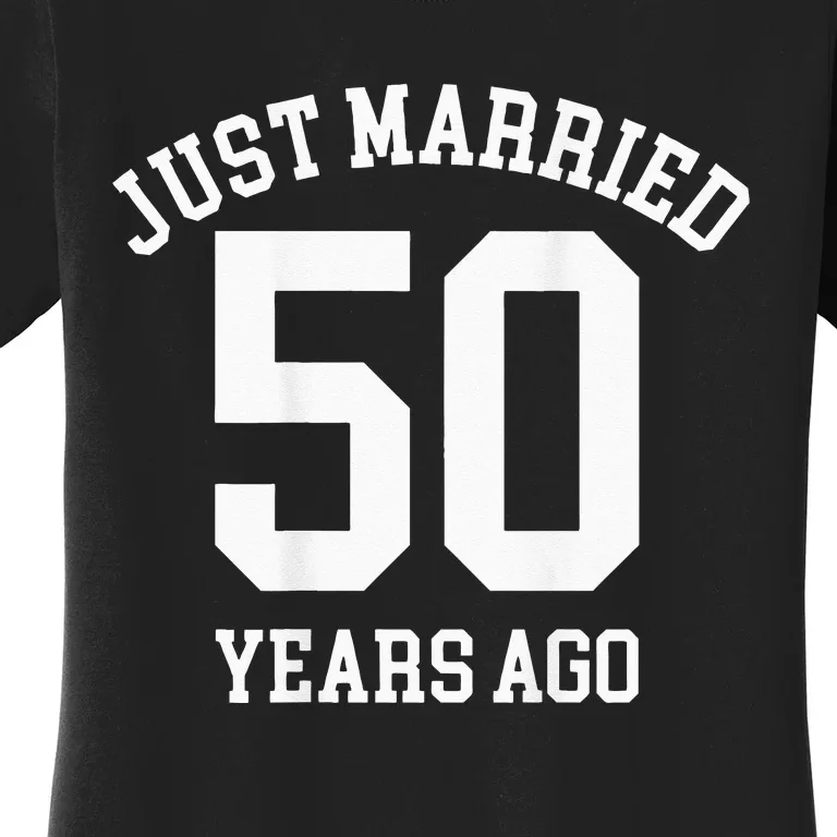 Wedding 50th Anniversary Just Married Football Couple Women's T-Shirt