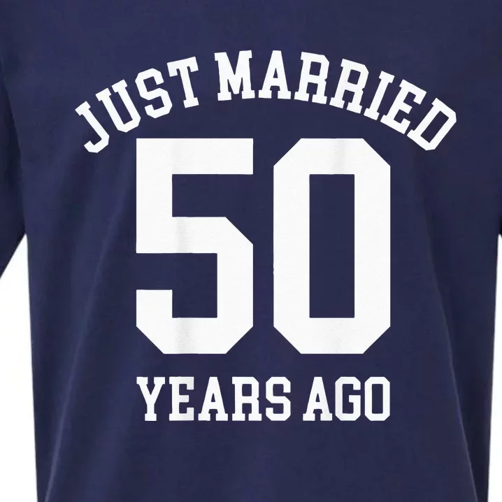 Wedding 50th Anniversary Just Married Football Couple Sueded Cloud Jersey T-Shirt